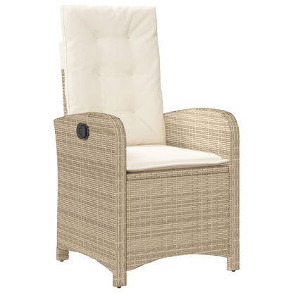 Set da Pranzo da Giardino 9 pz con Cuscini Beige in Polyrattan - homemem39