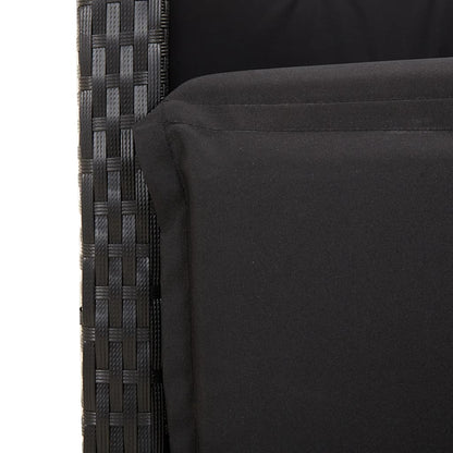 Set da Bistrò 3 pz con Cuscini Nero in Polyrattan | homemem39