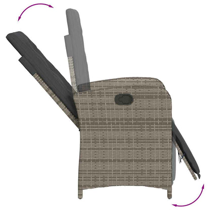 Set da Pranzo da Giardino 9 pz con Cuscini in Polyrattan Grigio | homemem39