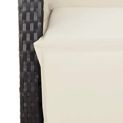 Set da Pranzo da Giardino 9 pz con Cuscini Nero in Polyrattan | homemem39