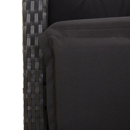 Set da Bistrò 3 pz con Cuscini Nero in Polyrattan | homemem39
