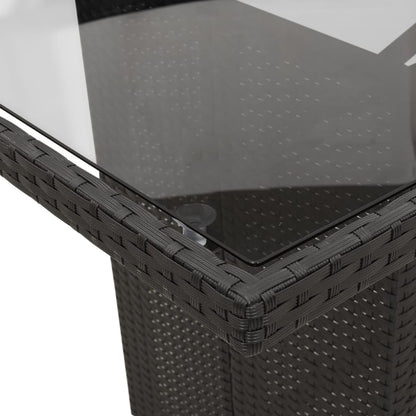 Set da Pranzo da Giardino 7 pz Nero con Cuscini in Polyrattan | homemem39