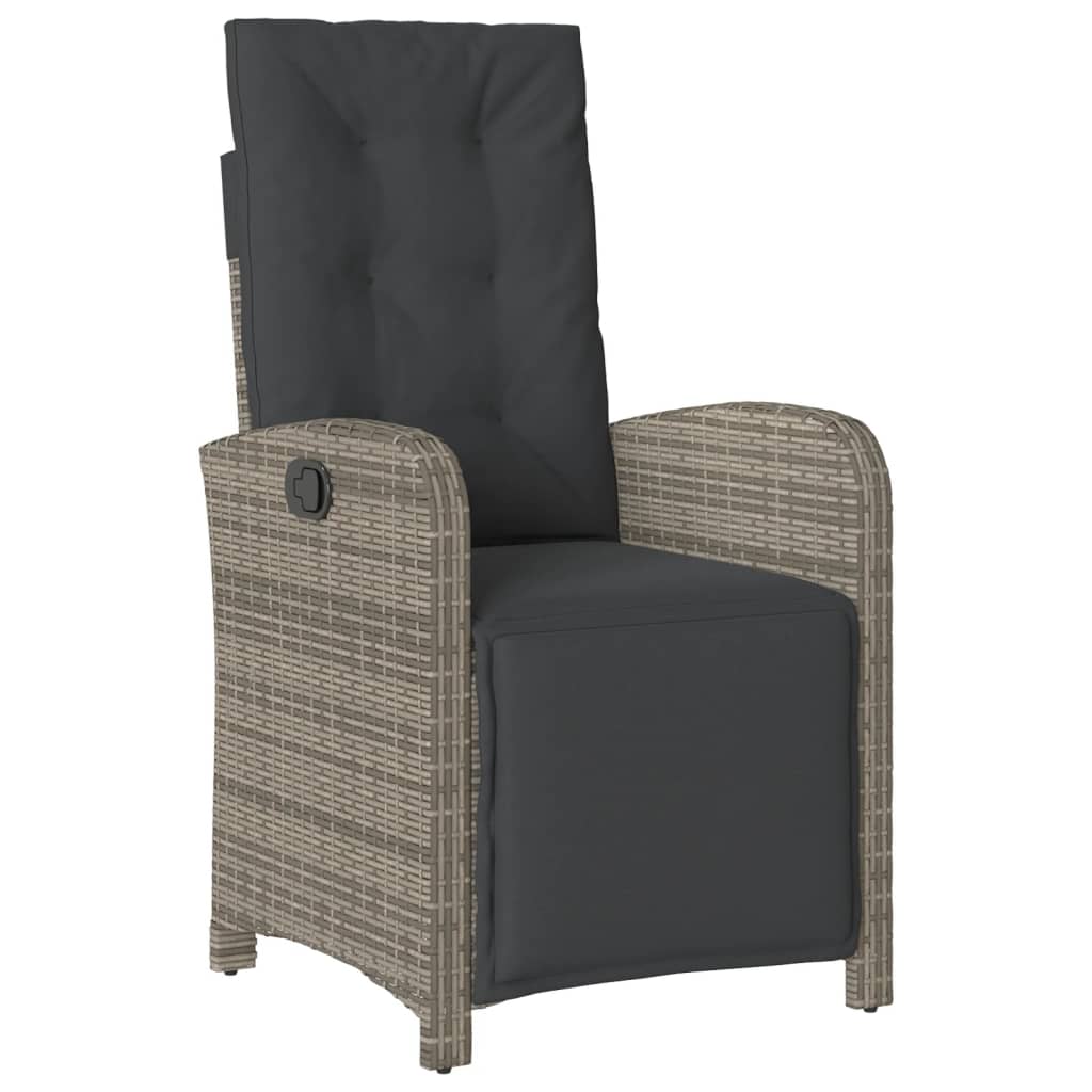 Set da Pranzo da Giardino 7 pz con Cuscini in Polyrattan Grigio | homemem39
