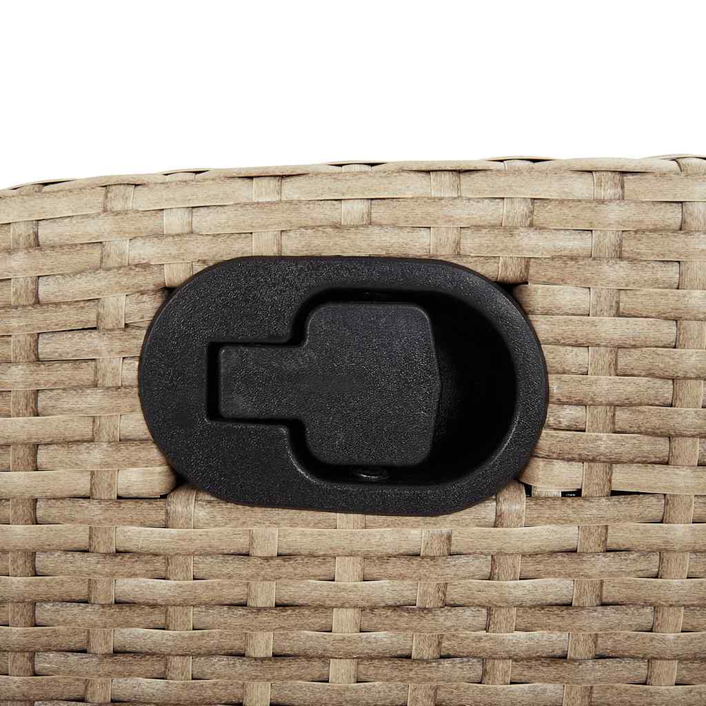 Set da Pranzo da Giardino 7 pz con Cuscini Beige in Polyrattan | homemem39