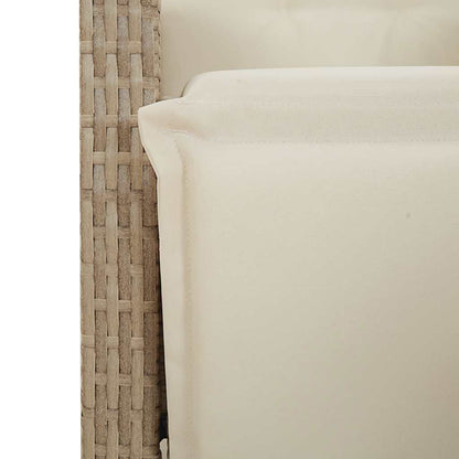 Set da Pranzo da Giardino 7 pz con Cuscini Beige in Polyrattan | homemem39