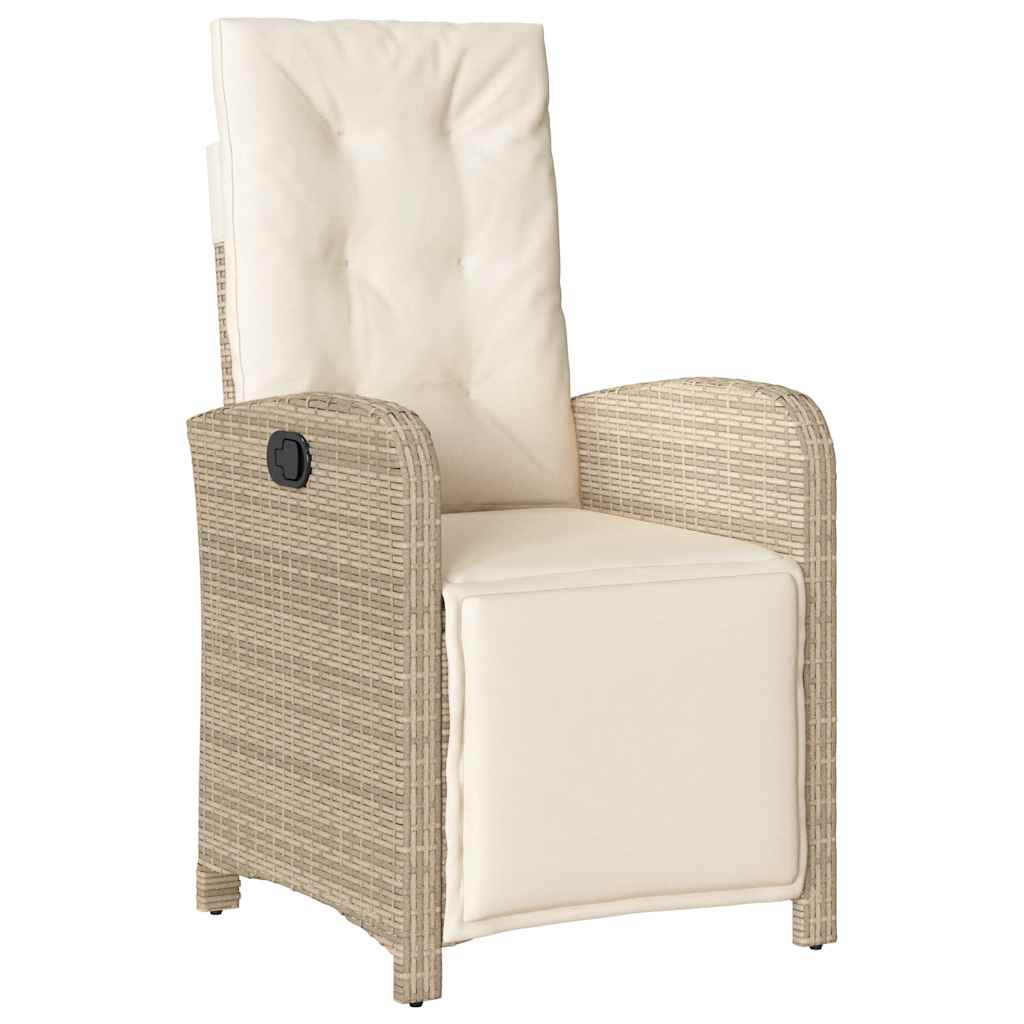 Set da Pranzo da Giardino 9 pz con Cuscini Beige in Polyrattan | homemem39