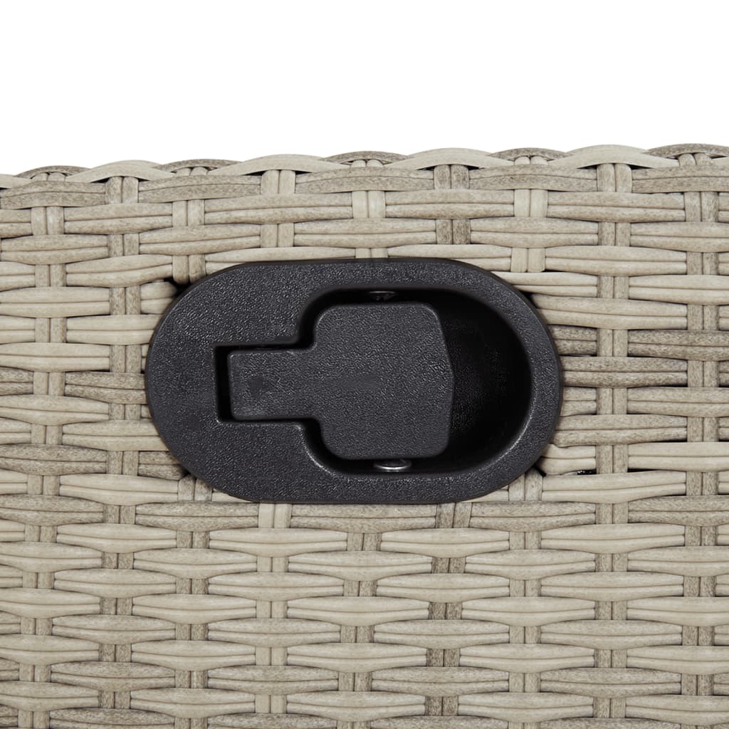Set da Pranzo da Giardino 7 pz Cuscini Polyrattan Grigio Chiaro | homemem39