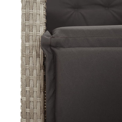 Set da Pranzo da Giardino 7 pz Cuscini Polyrattan Grigio Chiaro | homemem39