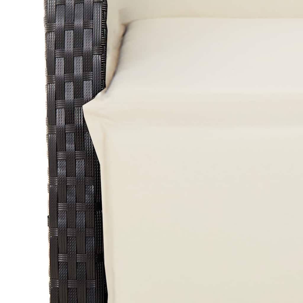 Set da Pranzo da Giardino 7 pz Nero con Cuscini in Polyrattan | homemem39
