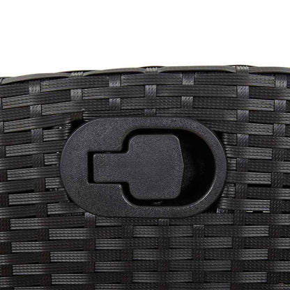 Set da Pranzo da Giardino 7 pz Nero con Cuscini in Polyrattan | homemem39