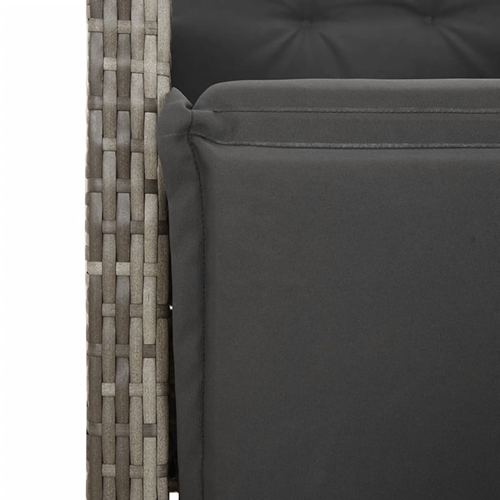 Set da Pranzo da Giardino 9 pz con Cuscini in Polyrattan Grigio | homemem39