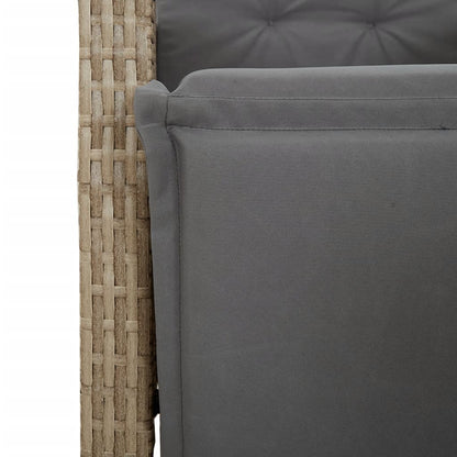 Set da Pranzo da Giardino 7 pz con Cuscini Beige in Polyrattan | homemem39