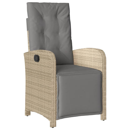 Set da Pranzo da Giardino 9 pz con Cuscini Beige in Polyrattan | homemem39
