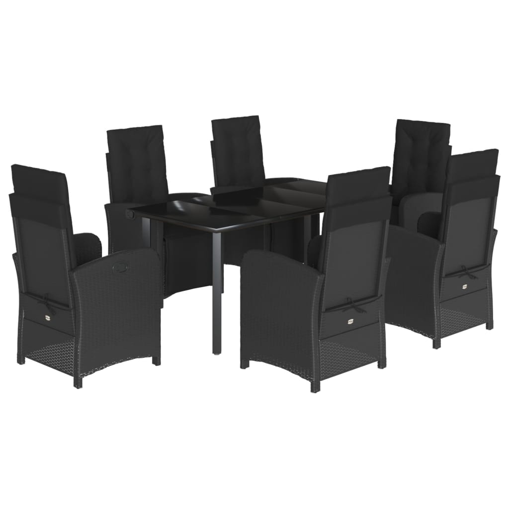 Set da Pranzo da Giardino 7 pz con Cuscini in Polyrattan