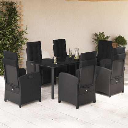 Set da Pranzo da Giardino 7 pz con Cuscini in Polyrattan