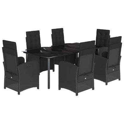 Set da Pranzo da Giardino 7 pz con Cuscini in Polyrattan