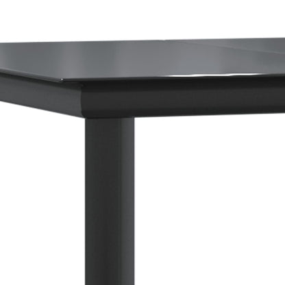 Set da Pranzo da Giardino 9 pz con Cuscini Nero in Polyrattan