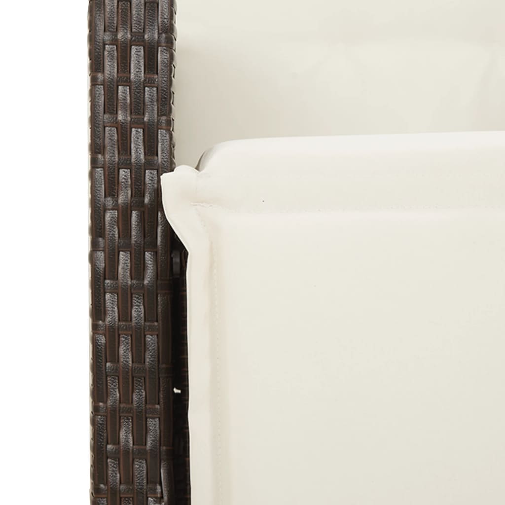 Set da Pranzo da Giardino 7pz con Cuscini in Polyrattan Marrone | homemem39