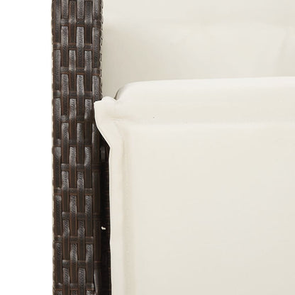 Set da Pranzo da Giardino 7pz con Cuscini in Polyrattan Marrone | homemem39