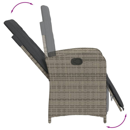 Set da Pranzo da Giardino 5 pz con Cuscini in Polyrattan Grigio | homemem39