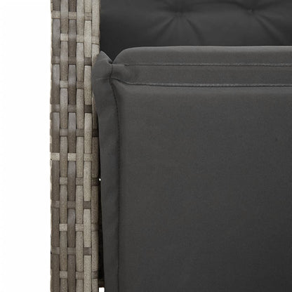 Set da Bistrò 3 pz con Cuscini Grigio in Polyrattan