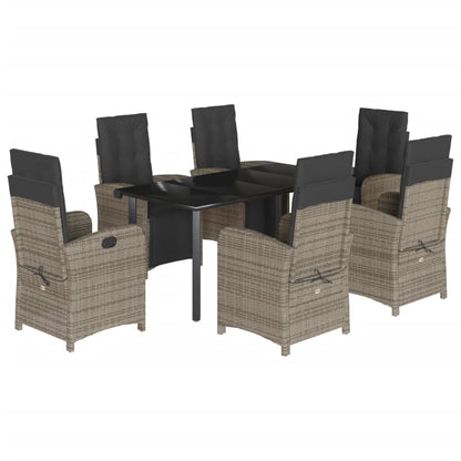 Set da Pranzo da Giardino 7 pz con Cuscini in Polyrattan
