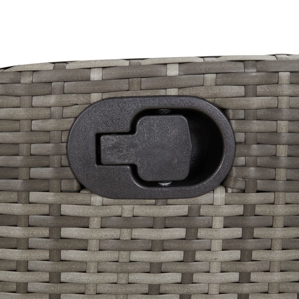 Set da Pranzo da Giardino 7 pz con Cuscini in Polyrattan Grigio