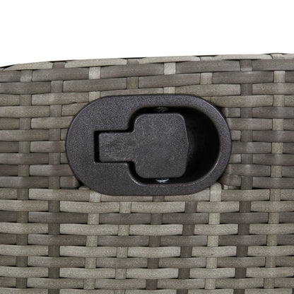 Set da Pranzo da Giardino 7 pz con Cuscini in Polyrattan Grigio