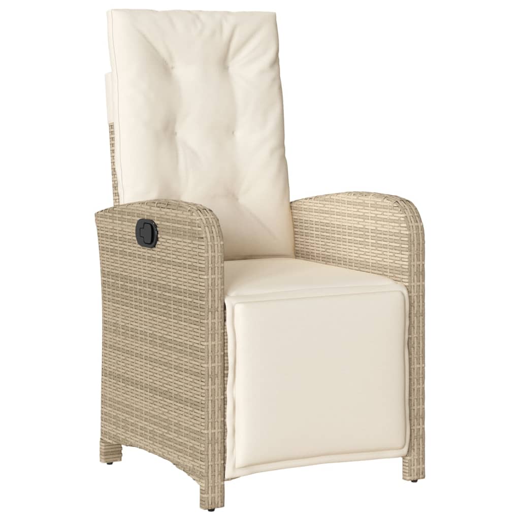 Set da Pranzo da Giardino 5 pz con Cuscini Beige in Polyrattan - homemem39