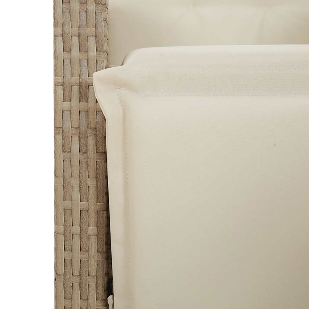 Set da Pranzo da Giardino 5 pz con Cuscini Beige in Polyrattan | homemem39