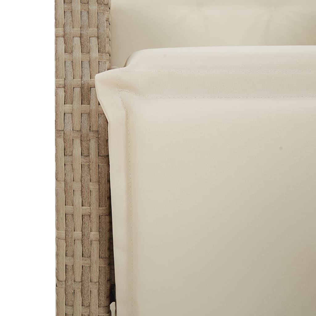Set da Pranzo da Giardino 7 pz con Cuscini Beige in Polyrattan | homemem39