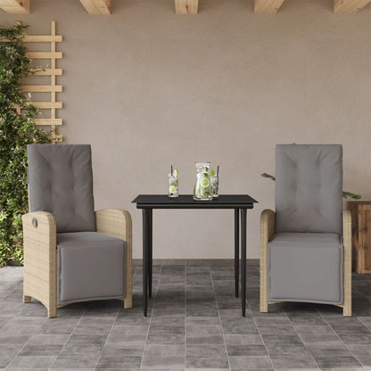 Set da Bistrò 3 pz con Cuscini Beige in Polyrattan - homemem39