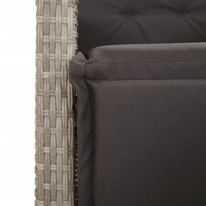 Set Pranzo da Giardino 5pz con Cuscini Grigio Chiaro Polyrattan | homemem39