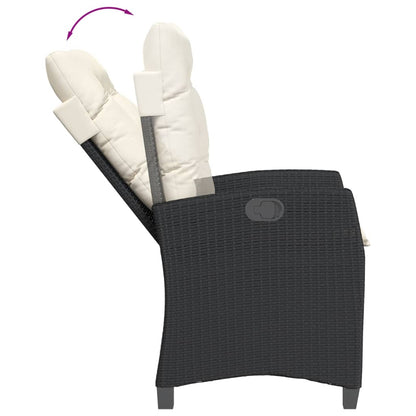 Set da Pranzo da Giardino 5 pz Nero con Cuscini in Polyrattan | homemem39