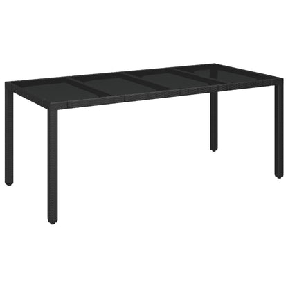 Set da Pranzo da Giardino 9 pz con Cuscini Nero in Polyrattan | homemem39