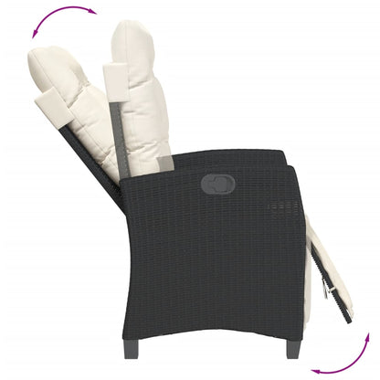 Set da Pranzo da Giardino 9 pz con Cuscini Nero in Polyrattan | homemem39