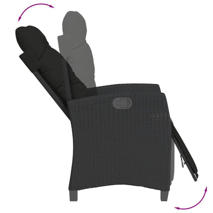 Set da Pranzo da Giardino 5 pz Nero con Cuscini in Polyrattan | homemem39