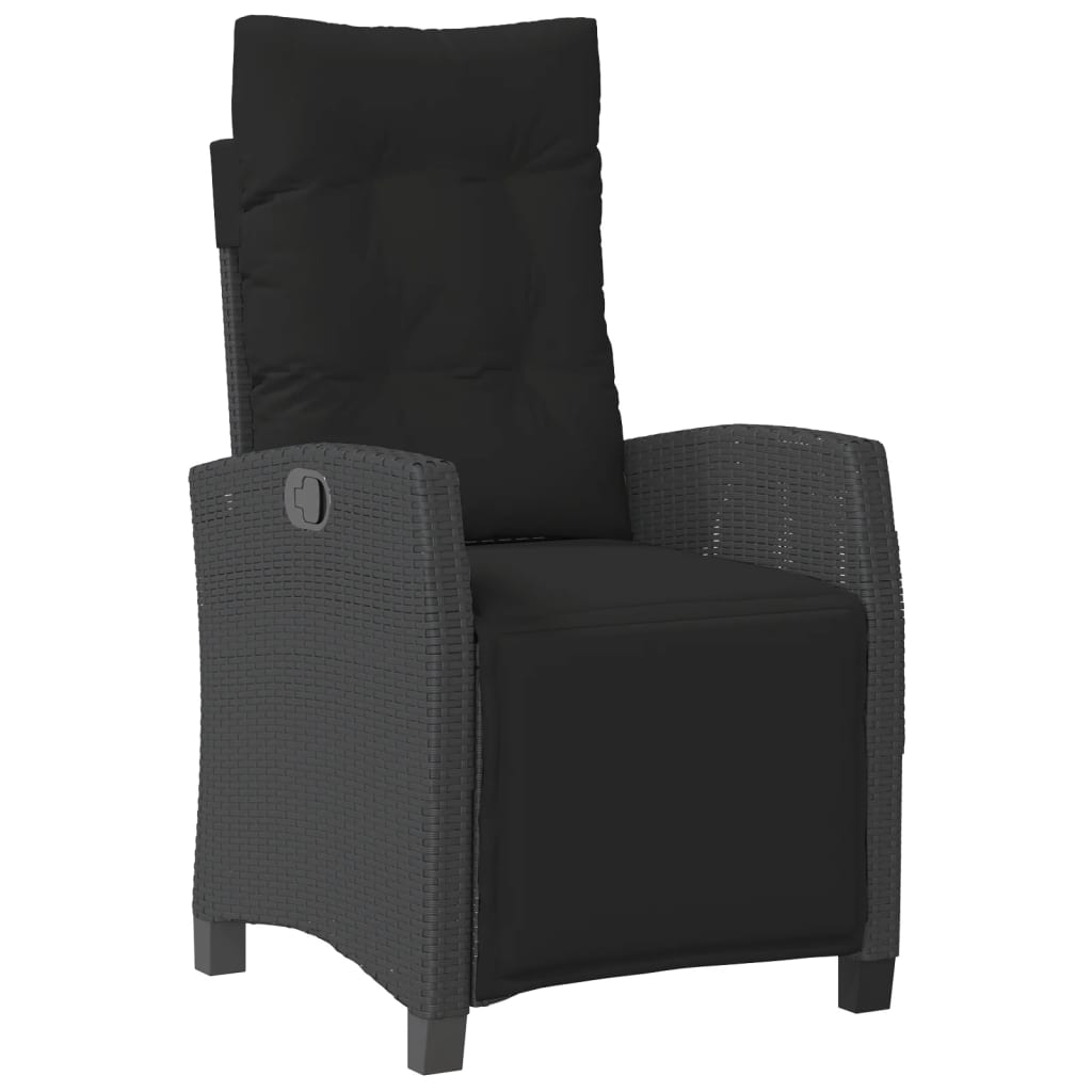 Set da Pranzo da Giardino 9 pz con Cuscini Nero in Polyrattan | homemem39