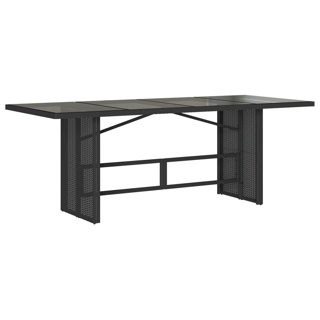 Set da Pranzo da Giardino 9 pz con Cuscini Nero in Polyrattan | homemem39