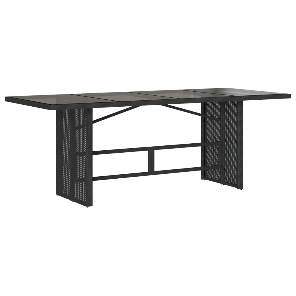 Set da Pranzo da Giardino 7 pz Nero con Cuscini in Polyrattan | homemem39