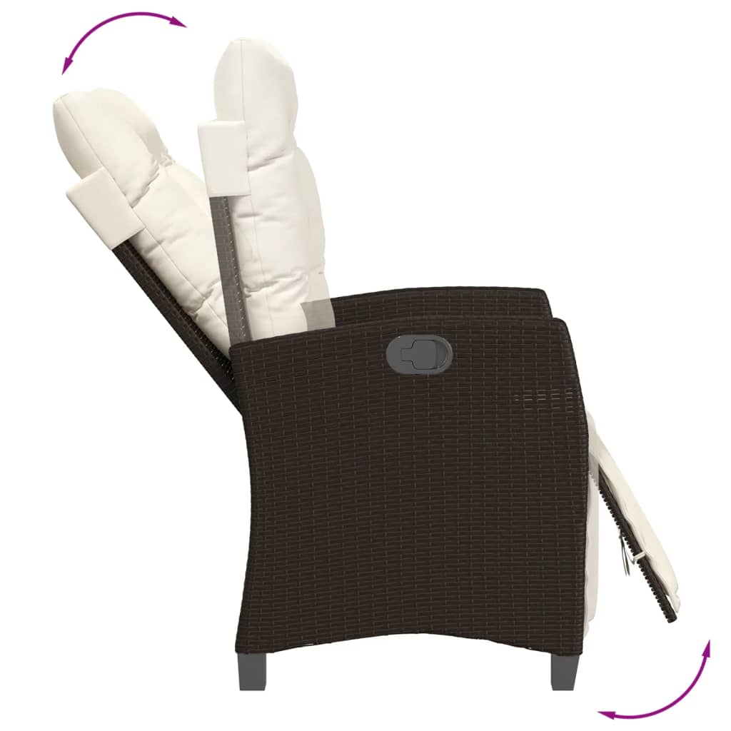 Set da Pranzo da Giardino 9pz con Cuscini Marrone in Polyrattan | homemem39