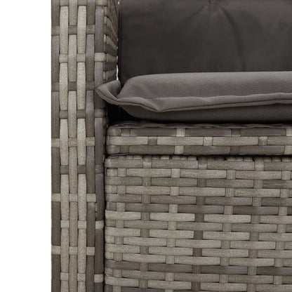 Set da Pranzo da Giardino 9 pz con Cuscini in Polyrattan Grigio | homemem39