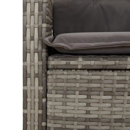 Set da Pranzo da Giardino 9 pz con Cuscini in Polyrattan Grigio - homemem39