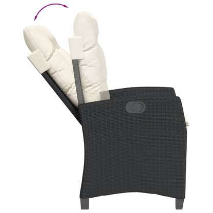 Set da Pranzo da Giardino 9 pz con Cuscini Nero in Polyrattan | homemem39