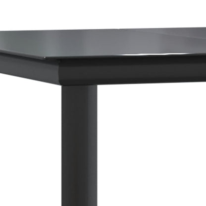 Set da Pranzo da Giardino 7 pz Nero con Cuscini in Polyrattan | homemem39