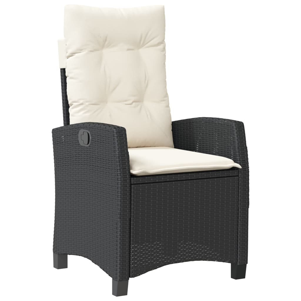 Set da Pranzo da Giardino 9 pz con Cuscini Nero in Polyrattan | homemem39