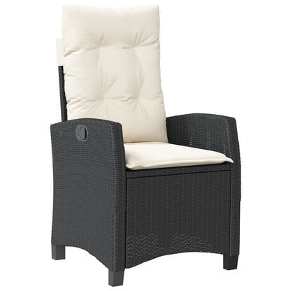 Set da Pranzo da Giardino 9 pz con Cuscini Nero in Polyrattan | homemem39