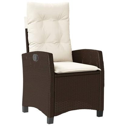 Set da Pranzo da Giardino 9pz con Cuscini Marrone in Polyrattan | homemem39