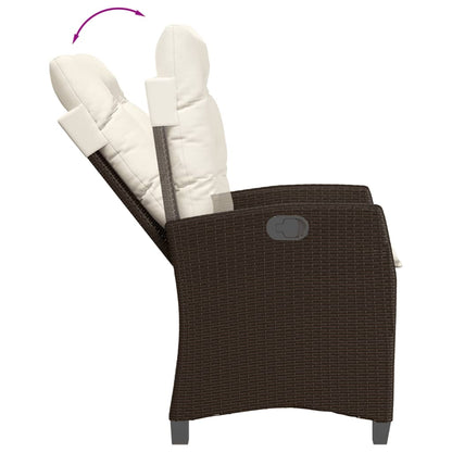 Set da Pranzo da Giardino 9pz con Cuscini Marrone in Polyrattan | homemem39