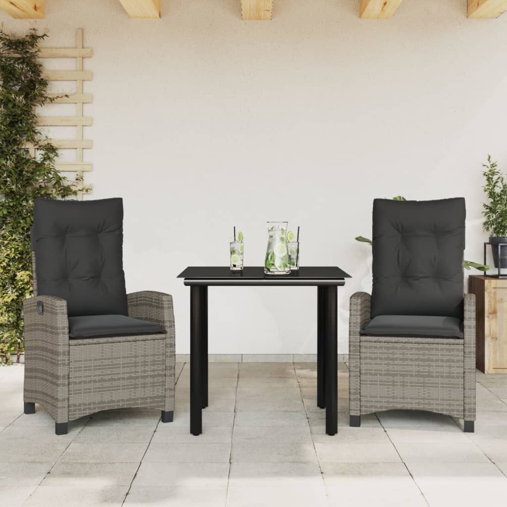 Set da Pranzo da Giardino 3 pz con Cuscini